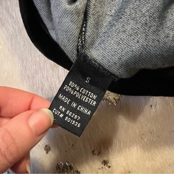 NWT BCBG S Y2K Velour Zip Up Rhinestone Graphic Fuzzy Hood Details Black/Blue - Picture 4 of 10